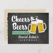 briefkaart-uitnodiging voor het verjaardagscadeau uitnodiging briefkaart (Voorkant / Achterkant)