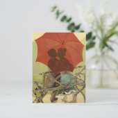 Briefkaart Umbrella Lovers (Staand voorkant)