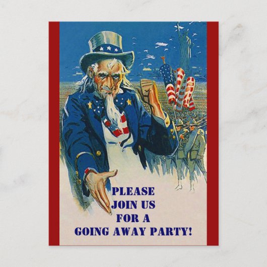  Briefkaart Uncle Sam Patriotic Invitation (Voorkant)