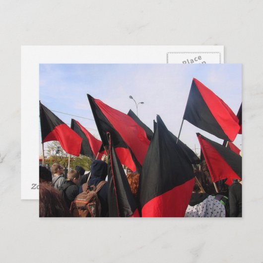 briefkaart van anarchistische vlaggen (Voorkant / Achterkant)