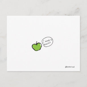 briefkaart van appel