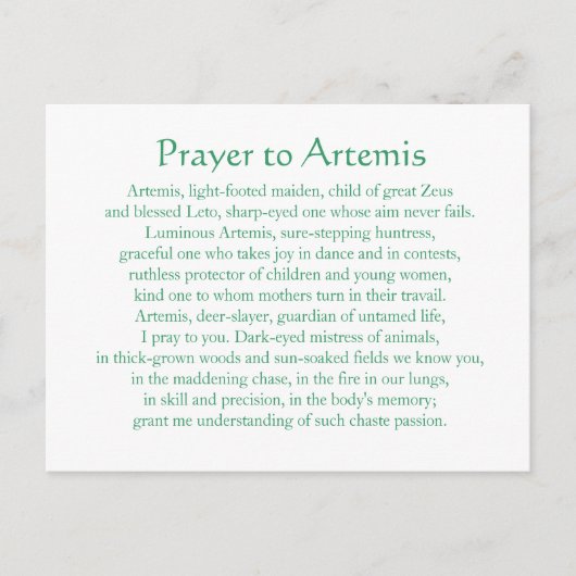 Briefkaart van Artemis (Voorkant)