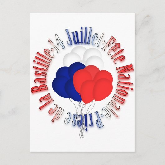 Briefkaart van Bastille Day Balloons (Voorkant)