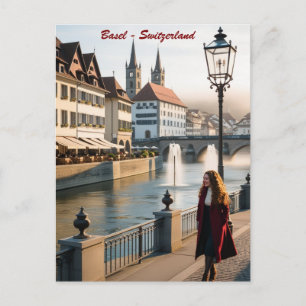  Briefkaart van Bazel en Salzburg – Rijn en