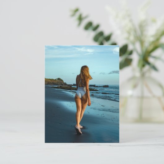 Briefkaart van Beauful Ocean Beach Bikini (Staand voorkant)