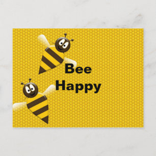Briefkaart van bee Happy Bumblebee