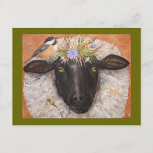 Briefkaart van Belle en Chicky (schaap en cichorei