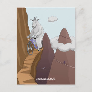 Briefkaart van bergachtige bike Goats