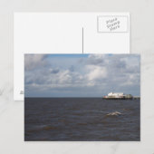 Briefkaart van Blackpool Pier en Stormy Zee (Voorkant / Achterkant)