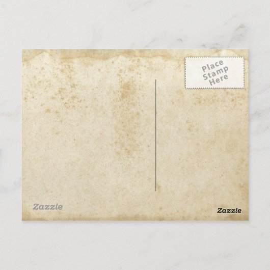 Briefkaart van blanco Antiek gekleurd papier (Achterkant)