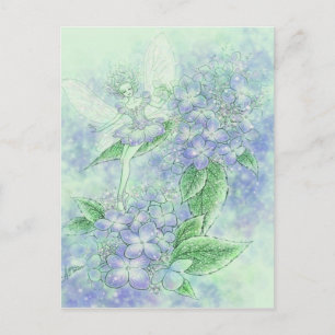 Briefkaart van blauwe hydrangea