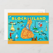 Briefkaart van Block Island Rhode Island (Voorkant / Achterkant)
