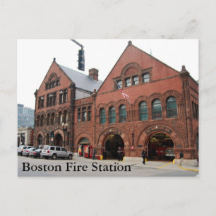 Briefkaart van Boston Fire Station