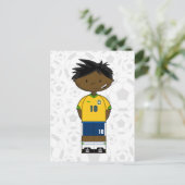 Briefkaart van Braziliaanse voetbaljongen (Staand voorkant)