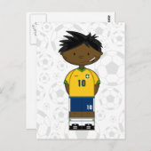 Briefkaart van Braziliaanse voetbaljongen (Voorkant / Achterkant)