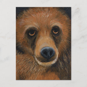 Briefkaart van bruin Beer