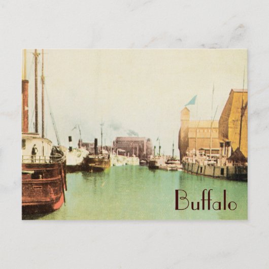  Briefkaart van Buffalo Harbor (Voorkant)