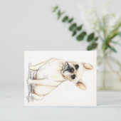 Briefkaart van Bulldog Dog Art (Staand voorkant)