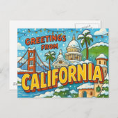 BRIEFKAART VAN CALIFORNIË (Voorkant / Achterkant)