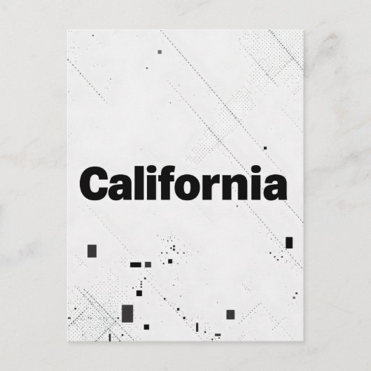 Briefkaart van Californië - Bold Centered Typograp (Voorkant)
