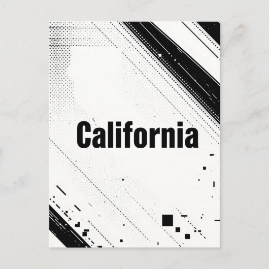 Briefkaart van Californië - Bold Centered Typograp (Voorkant)