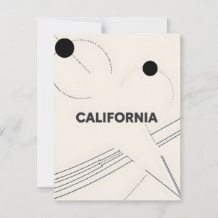 Briefkaart van Californië - Bold Centered Typograp