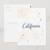 Briefkaart van Californië - Bold Centered Typograp (Voorkant / Achterkant)