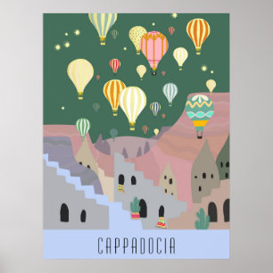 Briefkaart van Cappadocia   Kapadokya Balloon Drea Poster