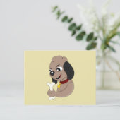 Briefkaart van cartoon van puppy (Staand voorkant)