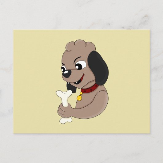 Briefkaart van cartoon van puppy (Voorkant)