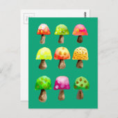 Briefkaart van champignons met een hoge kleur (Voorkant / Achterkant)