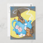 Briefkaart van Chipmunk Tea Party (Voorkant / Achterkant)