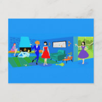 Briefkaart van cocktail van nucleair handpalmen