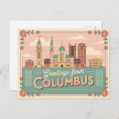 Briefkaart van Columbus | Groeten van (Voorkant / Achterkant)