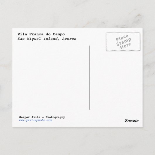 Briefkaart van de Azoren (Achterkant)