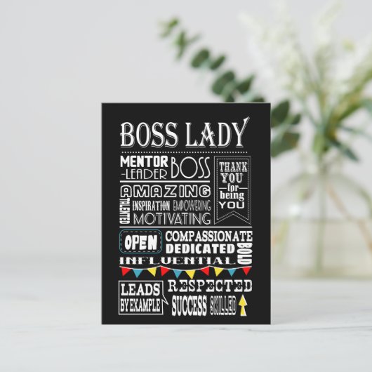 Briefkaart van de baas (Staand voorkant)