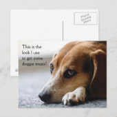 Briefkaart van de Beagle "Extra Doggie Trein" (Voorkant / Achterkant)