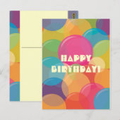 Briefkaart van de Birthday Greeting Colorful Bubbl (Voorkant / Achterkant)