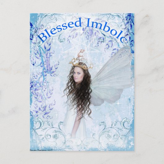 Briefkaart van de "Blessed Imbolc Faerie" (Voorkant)