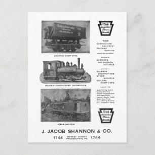 Briefkaart van de bouwondernemer van Baldwin Locom