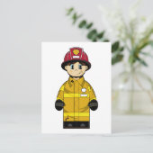 Briefkaart van de brandweerman (Staand voorkant)