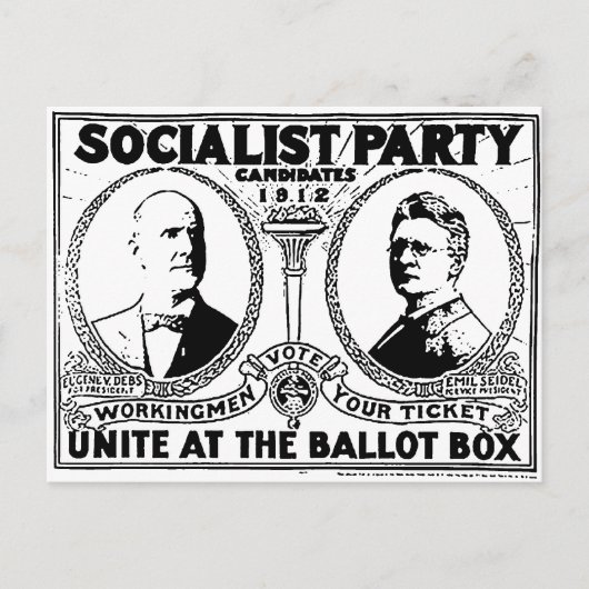 Briefkaart van de Campaign Poster van Eugene Debs (Voorkant)