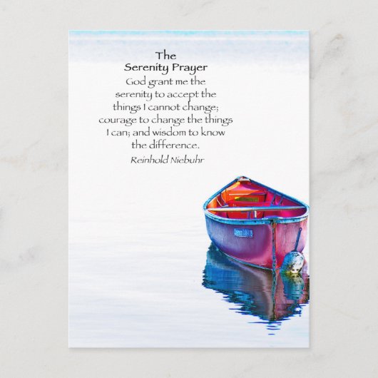 Briefkaart van de Canoe Serenity Prayer (Voorkant)