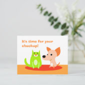 Briefkaart van de controle door de dierenarts (Staand voorkant)