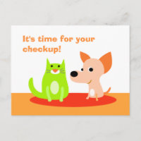 Briefkaart van de controle door de dierenarts
