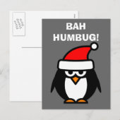 Briefkaart van de de pinguïncartoon van Kerstmis (Voorkant / Achterkant)