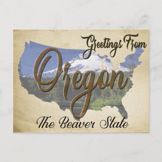 Briefkaart van de deelstaat Oregon (Voorkant)