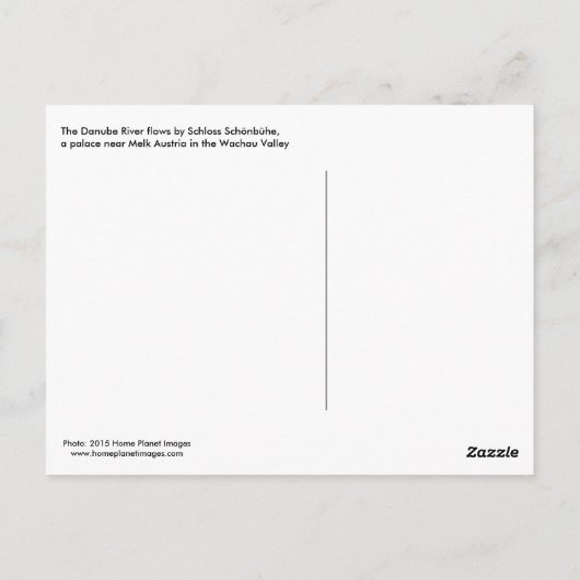 Briefkaart van de Donau, de Wachau-vallei (Achterkant)