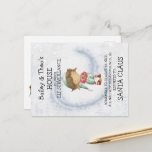 Briefkaart van de Elf van Santa