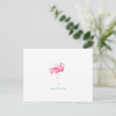 Briefkaart van de Flamingo van de waterverf het (Staand voorkant)
